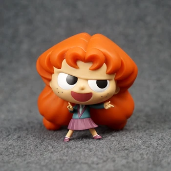 10 cm animacinių filmų cute girl Didelis galvos lėlė su apelsinų plaukų ir strazdanų ant jo veido waiwai miaoen 0