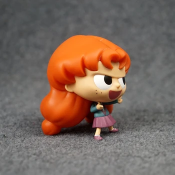 10 cm animacinių filmų cute girl Didelis galvos lėlė su apelsinų plaukų ir strazdanų ant jo veido waiwai miaoen 2
