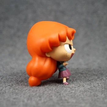 10 cm animacinių filmų cute girl Didelis galvos lėlė su apelsinų plaukų ir strazdanų ant jo veido waiwai miaoen 3
