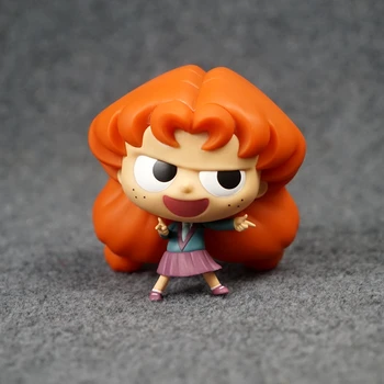 10 cm animacinių filmų cute girl Didelis galvos lėlė su apelsinų plaukų ir strazdanų ant jo veido waiwai miaoen 4