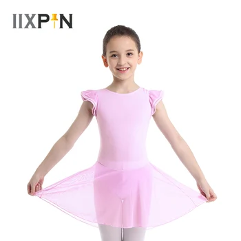 Vaikas mergaičių baleto suknelė šokių leotard ballerina bamblys mergina suknelės Medvilnės Susiėmę Rankovėmis Baleto Šokių, Gimnastikos Leotard Suknelė