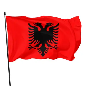 ALB AL Albanijos Vėliava, Apdailos Reklama 90x150cm
