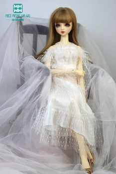58-60cm BJD Doll Drabužius 1/3 SD DD Žaislai Kamuolys, Šlifuota Lėlės Mados balta nėrinių vestuvinė suknelė 1