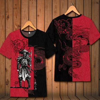 Kinų stiliaus drakonas aukščiausio lygio prabangus spausdinimo trumpas rankovės marškinėliai Vasaros 2018 kokybės minkštas patogus elastingas marškinėliai menM-6XL 3