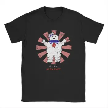 Vyrų, Moterų Marškinėliai Likti Puft Retro Japonijos Ghostbusters Zefyrai Filmą Atsitiktinis Medvilnės Tees T Shirt Apvalus Kaklas Drabužių Dovana