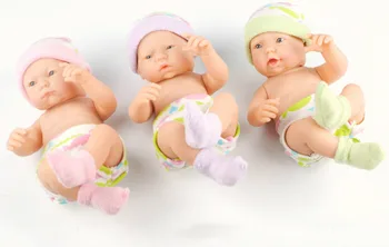 Naujas 9.5 cm tikroviška reborn baby soft vinilo nekilnojamojo touch lėlės mielą naujagimį 051701 4