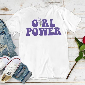 T-Shirt Ropa Mujer Laiškas Spausdinti Vasara O-Kaklo Negabaritinių Top Marškinėliai Moteriška Mergina Galia Spausdinti Marškinėliai trumpomis Rankovėmis Moterų Tshirts