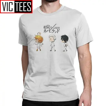 Juokinga Pažadėjo Neverland T-Shirt Vyrai Medvilnės Marškinėlius Manga Norman Ray Vaporwave Anime Didmeninės