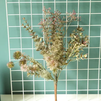 Dirbtinių Gėlių Žalieji Augalai Netikrų Plastikinių Gėlių Puokštė Su Modeliavimas Žolės Už Namo Vestuvių Dekoravimas Džiovintos Žolės, Gėlės