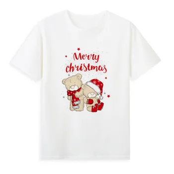 BGtomato Naujų Linksmų Kalėdų marškinėliai trumpomis rankovėmis miega patogūs marškinėliai festivalių A070