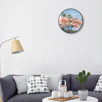 Naftos tapybos stilius, rankomis dažyti kūrybinių mados sieninis laikrodis miegamasis laikrodis modernus minimalistinio didelis laikrodis 1