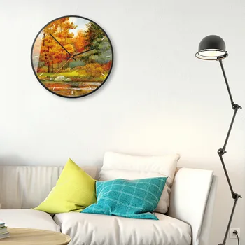 Naftos tapybos stilius, rankomis dažyti kūrybinių mados sieninis laikrodis miegamasis laikrodis modernus minimalistinio didelis laikrodis 3