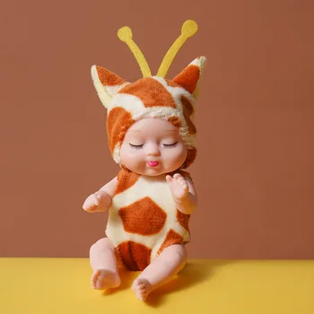 6 Gabalus Miego Baby Doll Mielas Gyvūnų Kūdikių Lėlės Aukštis Minkšta Imituojamas Reborn Baby Vaikų Žaislas su Drabužiais 5