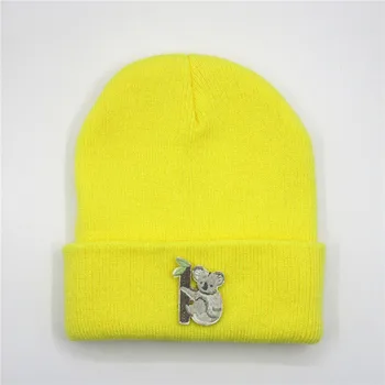 LDSLYJR tinginys gyvūnų siuvinėjimo Tirštėti megzti skrybėlę žiemą šiltą kepurę Skullies bžūp beanie skrybėlių vyrų ir moterų 237 5