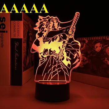 Kalėdų Spręsti Anime Kimetsu Nr. Yaiba Pav Kokushibo LED Šviesos Miegamojo Puošmena Naktį Šviesos Demon Slayer Dovana 3D Lempos