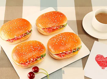 Dirbtinis Hamburger Gyvas Maistas Duona Modelis Fotografija Prop Namų Virtuvėje Modeliavimas Maisto Produktų Modelio Apdaila, Virtuvė 3