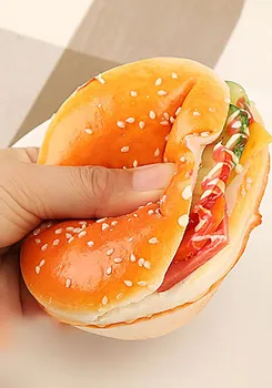 Dirbtinis Hamburger Gyvas Maistas Duona Modelis Fotografija Prop Namų Virtuvėje Modeliavimas Maisto Produktų Modelio Apdaila, Virtuvė 5