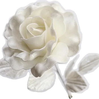 10vnt/daug balta rožė dirbtinių gėlių PE flash namų vestuvių dekoravimas vieną Kalėdų šalis dekoro netikrą gėlių Filialas