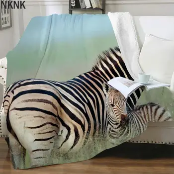 NKNK Brank Zebra Antklodė Gyvūnų 3D Spausdinimo Graži Lovatiesė Lova Naujų Patalynės Mesti Sherpa Antklodė Gyvūnų Aukštos Kokybės
