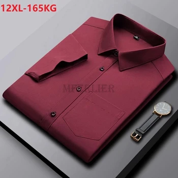 aukštos kokybės Plius dydis 12XL vasarą vyrams marškinėliai trumpomis rankovėmis oficialus prancūzijos marškinėliai office raudona vestuvių etape suknelė marškinėliai 10XL 8XL 54