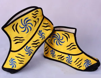 geltona senovės kinų dinastijos batai wu daina cosplay batai monkey king batai, batai beždžionė derliaus pėstininkas su kardu batai