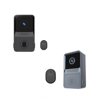 Smart Video Doorbell su Varpelių Belaidžio Žiedas Varpas Vizija Stebėti Akutė IR Varpai Namo Lauko Reikmenys Juoda