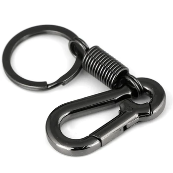 Tvirtas Karabinai Key Chain Raktų Žiedas Poliruoti Key Chain Pavasarį Pagrindiniai Grandinės Verslo Juosmens Key Chain, Juoda