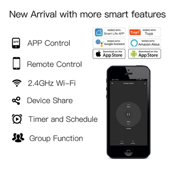 WiFi Smart Roller Užrakto Žaliuzės, Užuolaidos Įjungti Modulį, skirtą Motorinių Smart Gyvenimo Tuya APP Nuotolinio Valdymo Dirbti su Alexa 