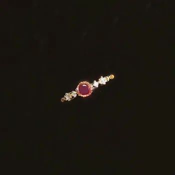 Klasikinis Paprastas Šešių Letena Crystal Žiedą, Elegantiška Prabanga Lady Apdaila Granatų Cirkonis Auksu Žiedas Žavesio Nuotaka Vestuvinis Žiedas