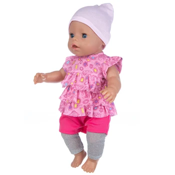 2021 Naujas Rožinis Kostiumas Lėlės Drabužiai Tinka 43cm, gimusių kūdikių Lėlės drabužiai atgimsta Lėlės Priedai 3