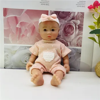 Rožinės spalvos Drabužius 6 Colių Cute Girl Atgimsta lėlės Rinkinys Mini Pilna Silikono Baby Doll 
