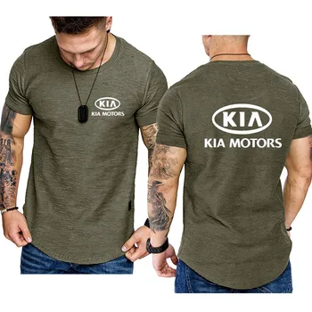 Vasaros kia automobilių logotipo spausdinimo Raundo Kaklo Vyrai T-Shirt Negabaritinių Vyras Drabužiai aukštos kokybės Medvilnės atsitiktinis stiliaus Vyrų T-Shirt Karšto pardavimo
