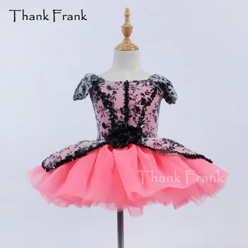 China Nėrinių Baleto Tutu Suknelė Mergaitėms Suaugusiųjų Sluoksniuotos Rankovėmis Gėlių Kostiumas Ačiū Frank C395