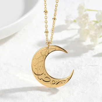 Crescent Moon Karoliai Asmeninį Karoliai Pakabukas Pasirinktinis Nerūdijančio Plieno Papuošalai Arabų Dievas Messager Dovana Moterims