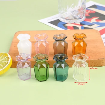 1pc Miniatiūriniai Lėlių Kūgio Stiklo Vaza Maisto Play Scene Modelis 