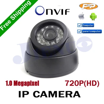Mini IP vaizdo Kamera 720P H. 264 1.0 Megapikselių HD ONVIF 2.0 P2P Patalpų 24pcs IR Diodais IR-CUT Naktinio Matymo Tinklo Dome VAIZDO kamera