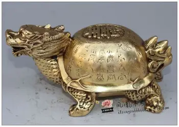 Kinija kolekcija Antikvariniai vario Dragon vėžlys ilgaamžiškumas statula