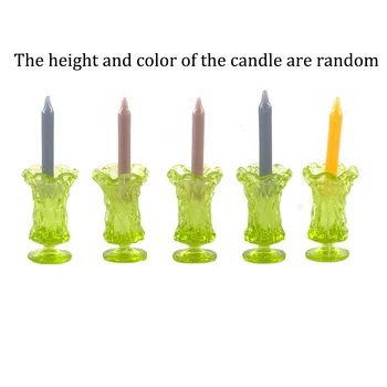 1Pcs 1/12 Lėlės Namas Miniatiūriniai Dervos Žvakė Taurės Modeliavimas Žvakidė Modelis Žaislas, Mini Dekoro Lėlių Priedai 5