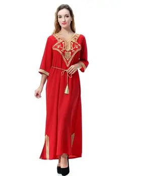 Naujas mados Spausdinti Musulmonų Suknelė Moterų V-Kaklo, Elegantiška Moteris Maxi Artimųjų Rytų Arabų Moterų Apdaras suknelė a746 2
