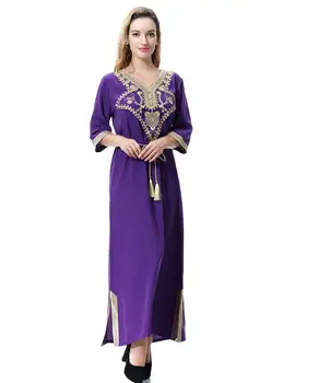 Naujas mados Spausdinti Musulmonų Suknelė Moterų V-Kaklo, Elegantiška Moteris Maxi Artimųjų Rytų Arabų Moterų Apdaras suknelė a746 3