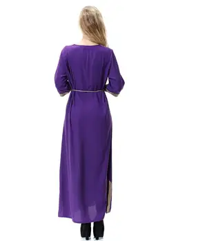 Naujas mados Spausdinti Musulmonų Suknelė Moterų V-Kaklo, Elegantiška Moteris Maxi Artimųjų Rytų Arabų Moterų Apdaras suknelė a746 4