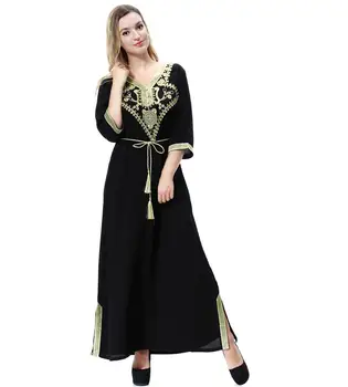 Naujas mados Spausdinti Musulmonų Suknelė Moterų V-Kaklo, Elegantiška Moteris Maxi Artimųjų Rytų Arabų Moterų Apdaras suknelė a746 5