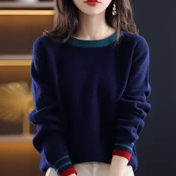 Kratinys Vintage Megztinis Korėjos Moterų Megzti Megztiniai Žiemos Puloveriai Moterų Viršūnių Atsitiktinis Megzti Megztinis Minkštas Šiltas Unif Džemperiai