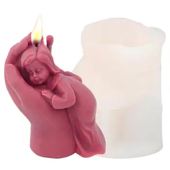 Mergelės Marijos Formų Silikono Žvakių Formavimo Pelėsių Su Vaiko Silikono Epoksidinės Liejimo Pelėsių 