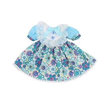 LEDINIS DBS Blyth lėlės kostiumas, galvos apdangalas lolita nėrinių suknelė mėlyna gėlė apranga dovana žaislas