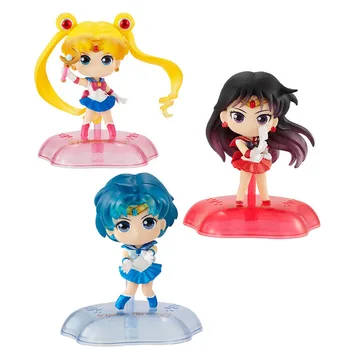 Bandai Anime Pav Originali Gacha Žaislai Šmėžavimas Statula Sailor Moon Rei Hino Ami Mizuno Q Versija Veiksmų Skaičius, Ornamentas, Žaislai