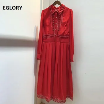 Aukščiausios Kokybės Naujos Šifono Suknelė 2021 M. Pavasarį, Vasarą, Vestidos Moterys Spalvos Bloką Susiuvimo Blizgučiais Vidurio Blauzdos Raudonosios Armijos Žalia Suknelė XL