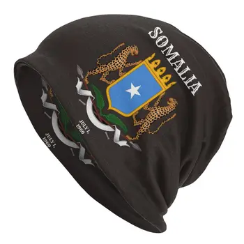 Somalio variklio Dangčio Skrybėlę, Mezgimo Skrybėlių Mados Rudens-Žiemos Lauko Skullies Beanies Skrybėlę Somalio Vėliavos Unisex Šiltas Dvejopo naudojimo Bžūp