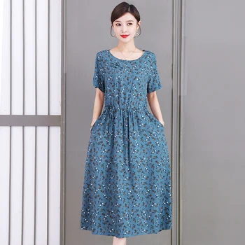 Nauja, Moterų Ilgas Suknelės Su Gėlių Modelio 2022 Prekės Aukštos Kokybės Vasaros Boho Suknelė Moteris Trumpomis Rankovėmis Atsitiktinis Elegantiškas Sundress