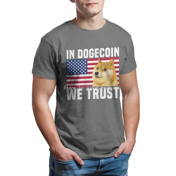 Dogecoin Į Dogecoin Mes tikime, Amerikos Vėliavos Doge Shiba Inu Meme Kriptografijos Marškinėliai Vyrams Marškinėliai Vasaros T-shirt 2